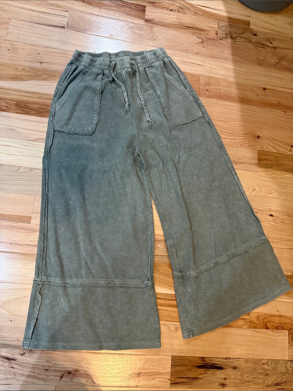 Easel Easy Going Wide Leg Palazzo Pant - Charcoal